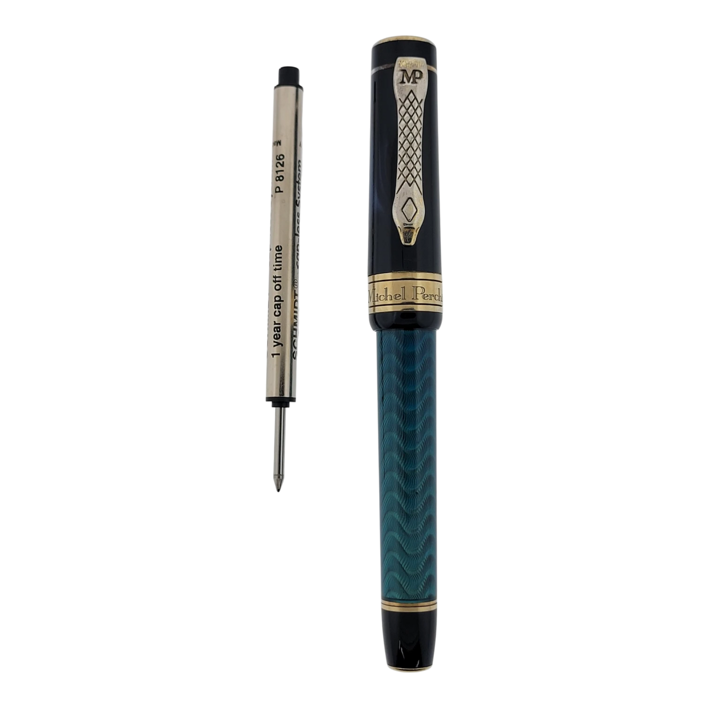 Preowned Michel Perchin MP5 Blue Mystic Sterling Silver Rollerball Pen, MP5BG1102