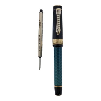 Preowned Michel Perchin MP5 Blue Mystic Sterling Silver Rollerball Pen, MP5BG1102