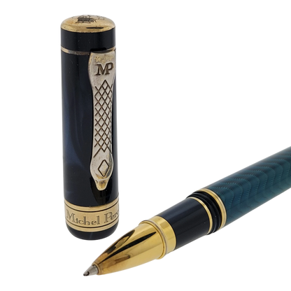 Preowned Michel Perchin MP5 Blue Mystic Sterling Silver Rollerball Pen, MP5BG1102