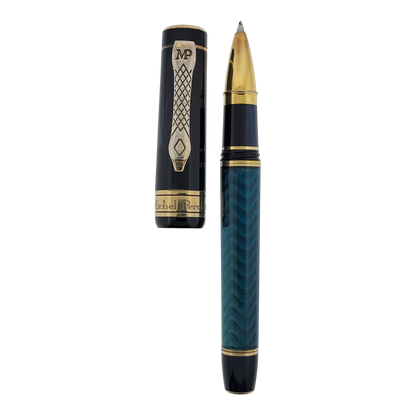 Preowned Michel Perchin MP5 Blue Mystic Sterling Silver Rollerball Pen, MP5BG1102