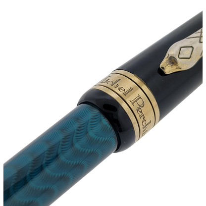 Preowned Michel Perchin MP5 Blue Mystic Sterling Silver Rollerball Pen, MP5BG1102