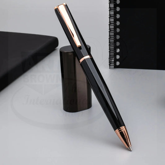 Monteverde Impressa Black with Rose Gold Finish Ballpoint Pen, MV29865