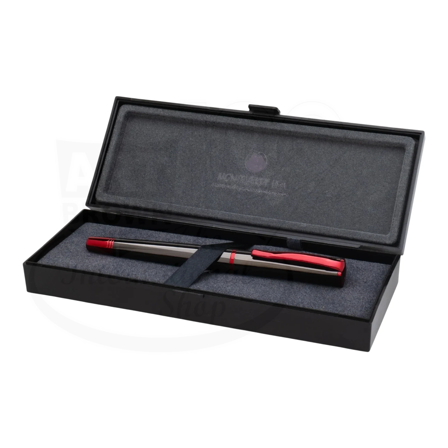 Monteverde Impressa Gunmetal with Red Finish Rollerball Pen, MV29876