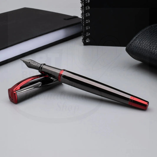 Monteverde Impressa Gunmetal with Red Finish Fountain Pen, MV29873