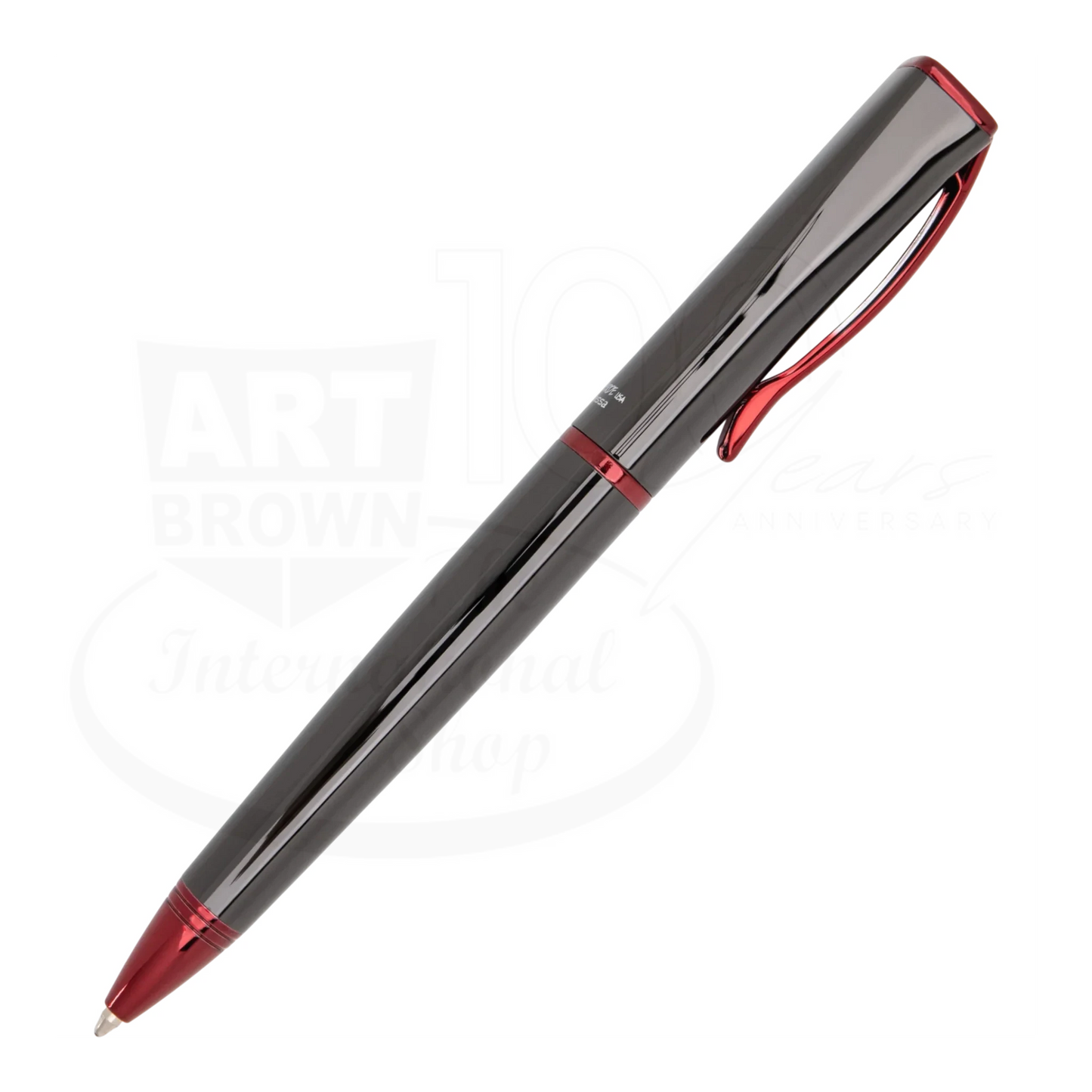 Monteverde Impressa Gunmetal with Red Finish Ballpoint Pen, MV29875