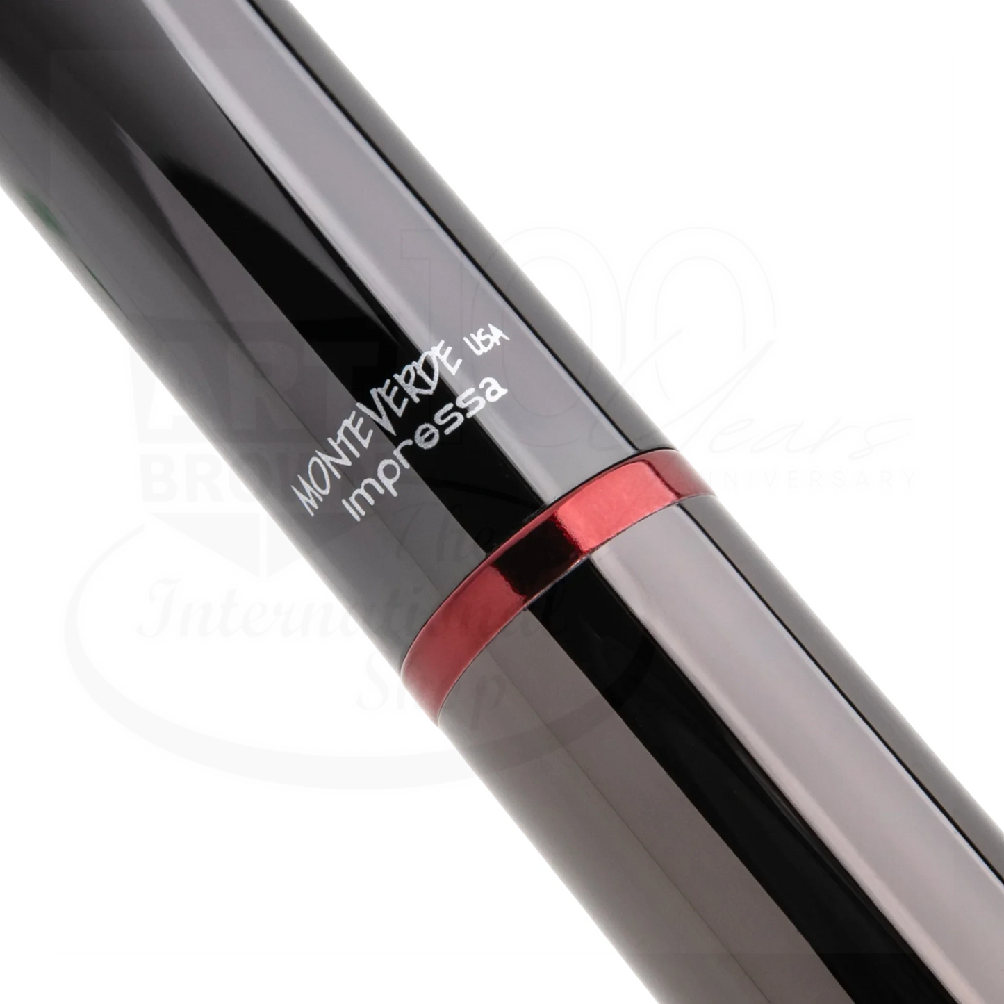 Monteverde Impressa Gunmetal with Red Finish Ballpoint Pen, MV29875