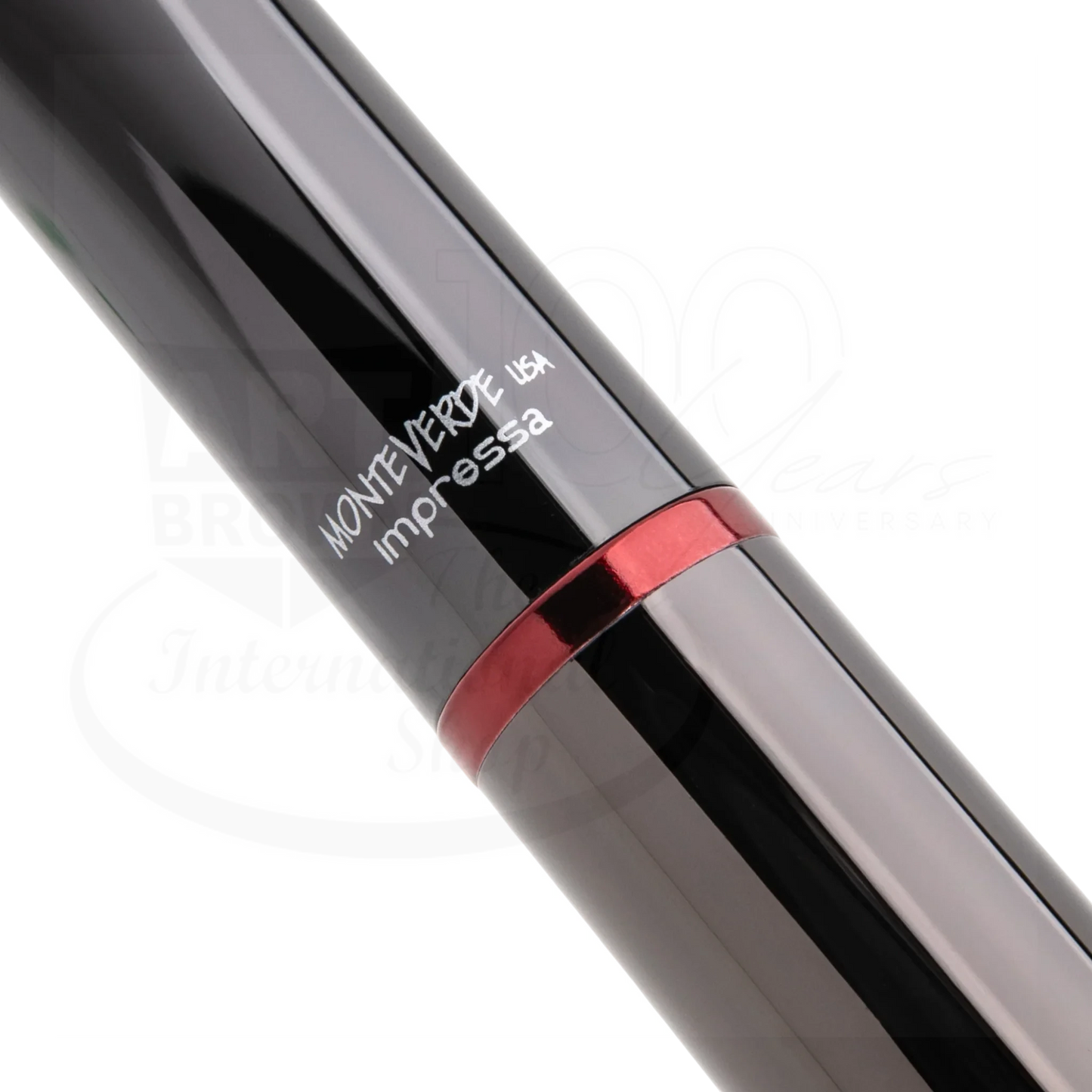 Monteverde Impressa Gunmetal with Red Finish Rollerball Pen, MV29876