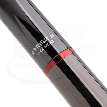 Monteverde Impressa Gunmetal with Red Finish Rollerball Pen, MV29876