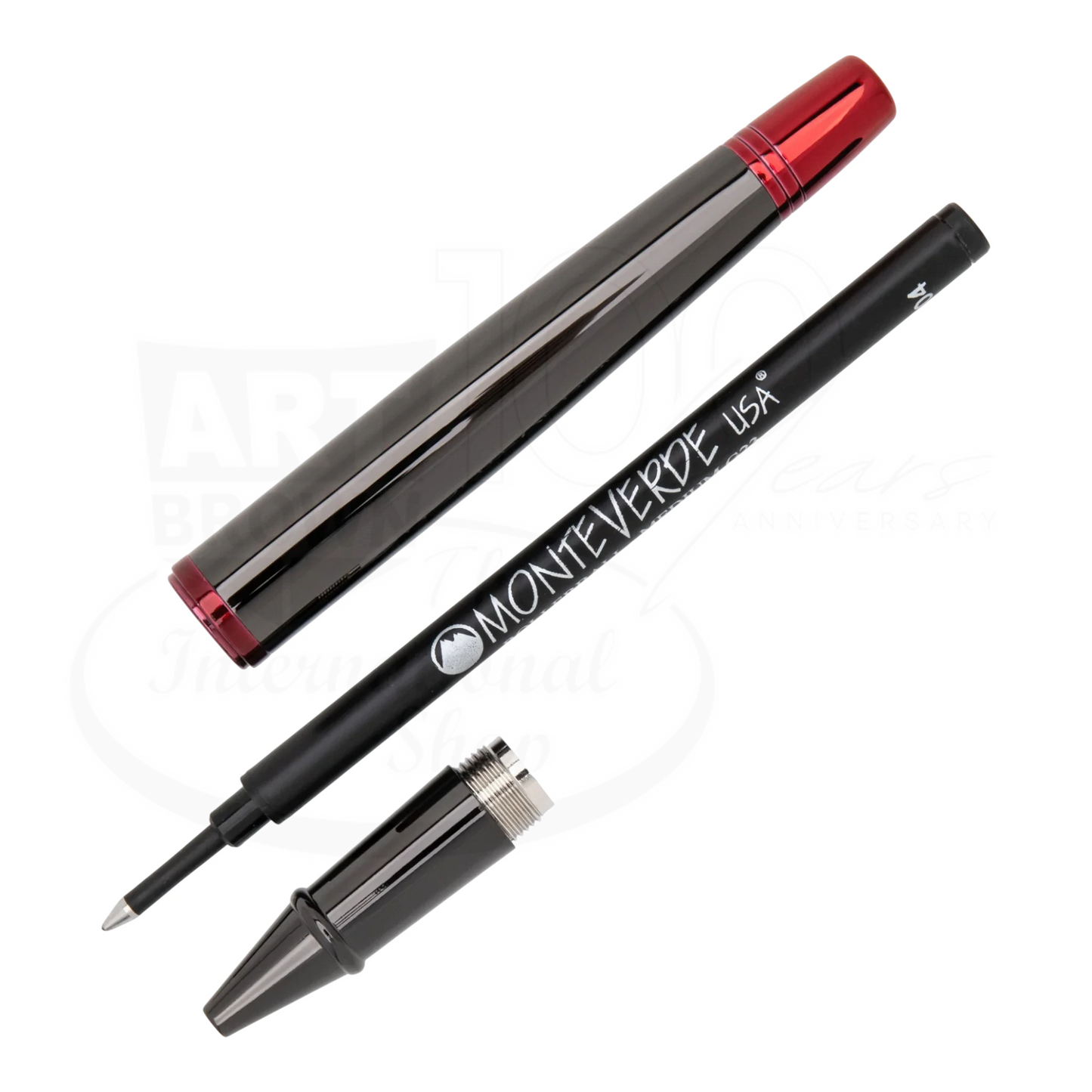 Monteverde Impressa Gunmetal with Red Finish Rollerball Pen, MV29876