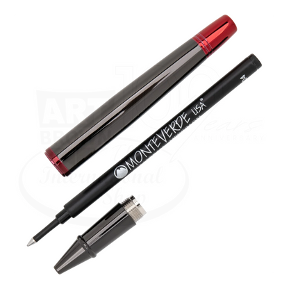 Monteverde Impressa Gunmetal with Red Finish Rollerball Pen, MV29876