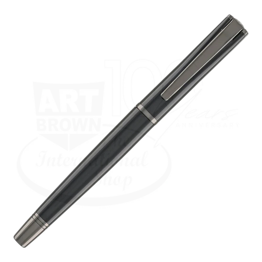 Monteverde Impressa rollerball pen MV29916 with black resin barrel and gunmetal finish clip and trim accents