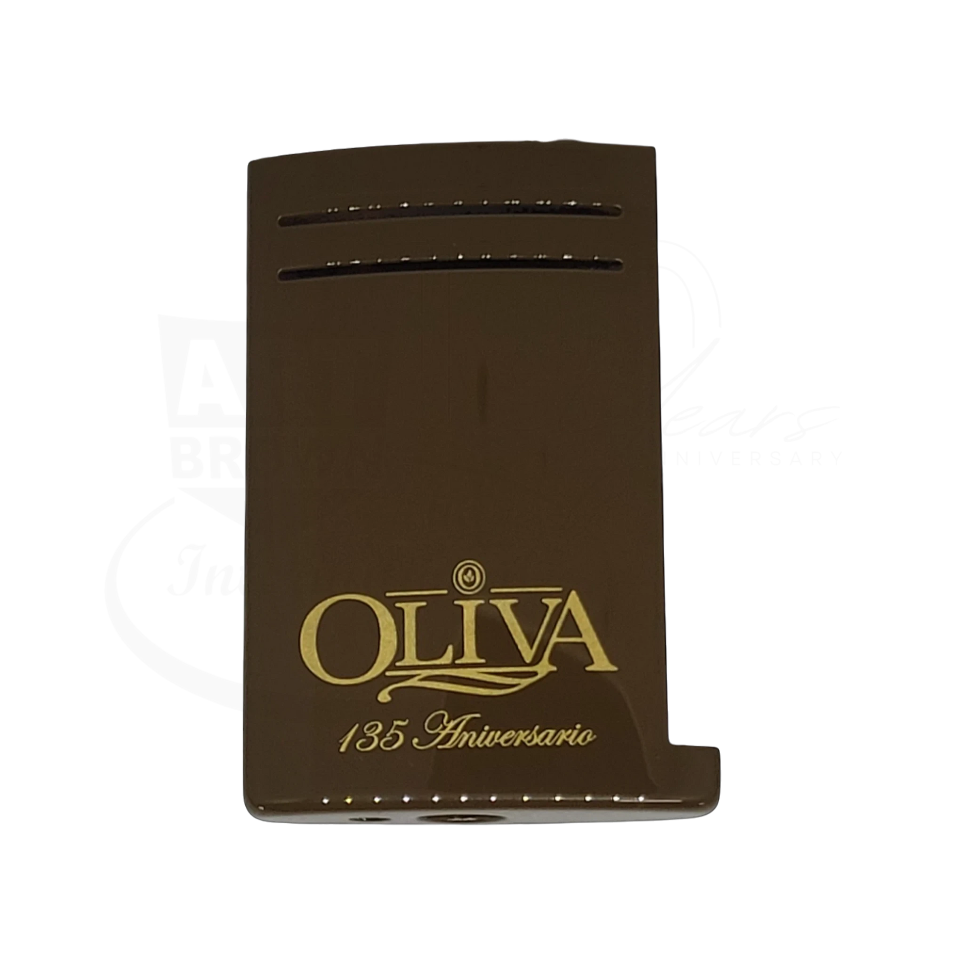 S.T. Dupont Maxijet Oliva 020169NS brown metal shell and trigger with gold embossed 135 Aniversario logo