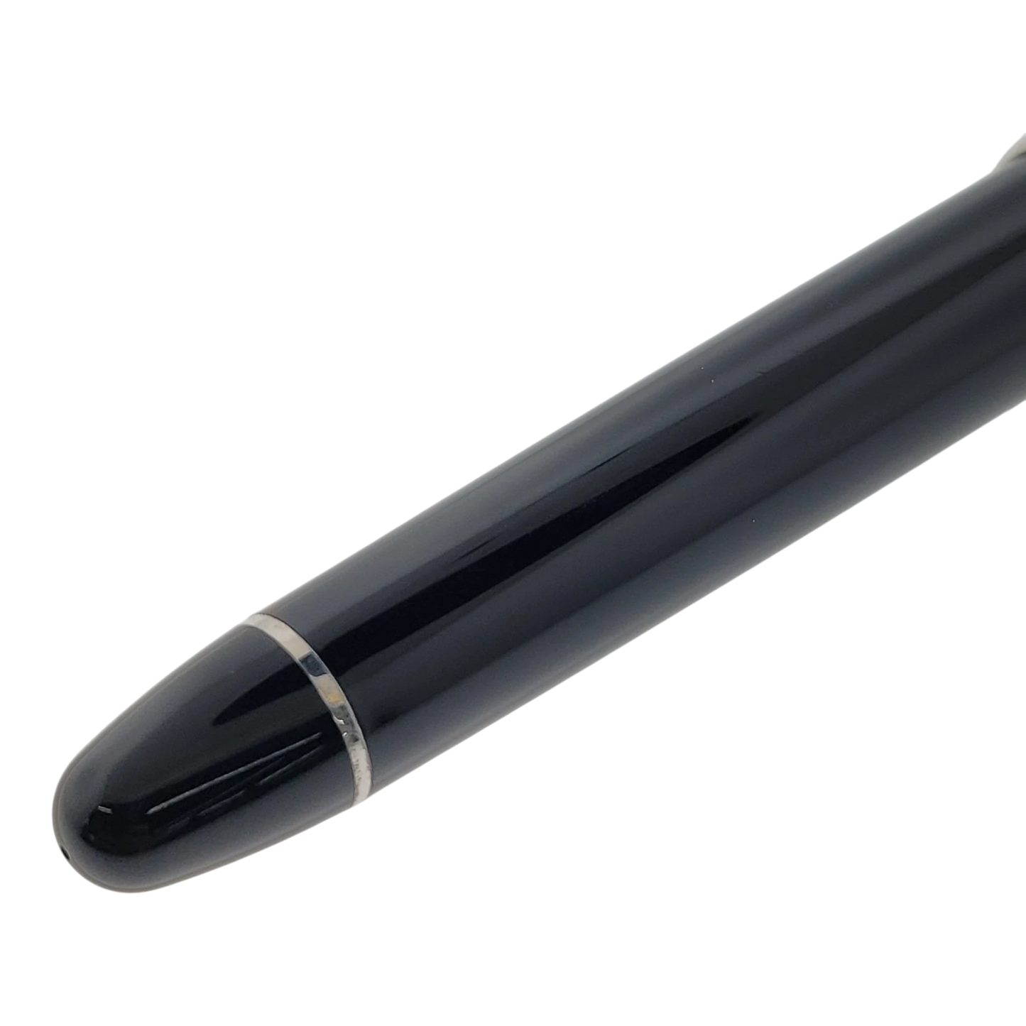 Michel Perchin Executive rollerball pen in sterling silver with yellow guilloche finish and black cap