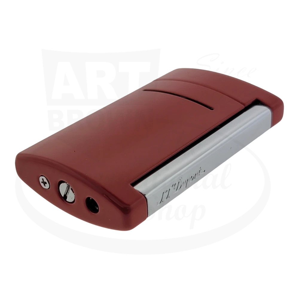 S.T. Dupont MiniJet Torch Lighter in red with chrome accents side view
