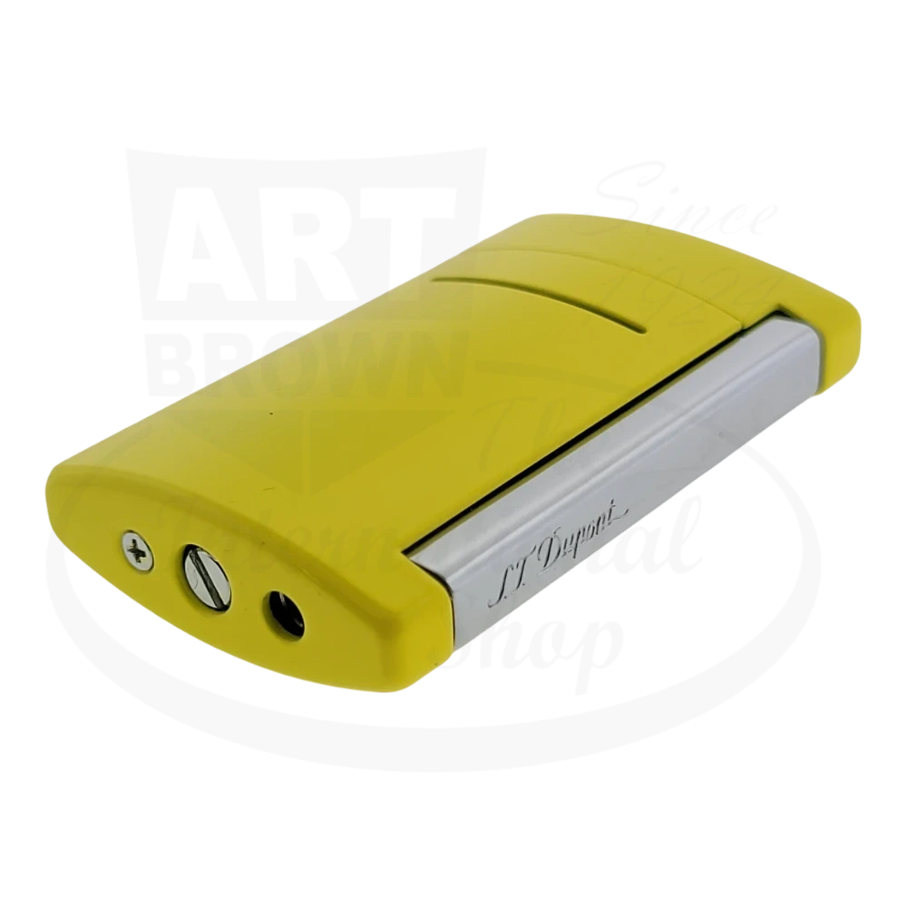 S.T. Dupont Minijjet luxury torch lighter in yellow side view