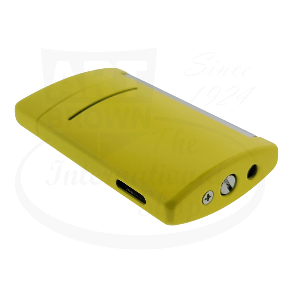 S.T. Dupont Minijjet luxury torch lighter in yellow with fuel gauging window