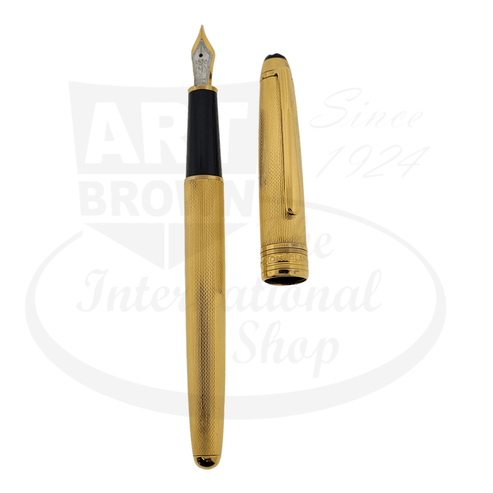 Preowned Vintage Montblanc Meisterstuck 144 Barley Grain Vermeil Fountain Pen