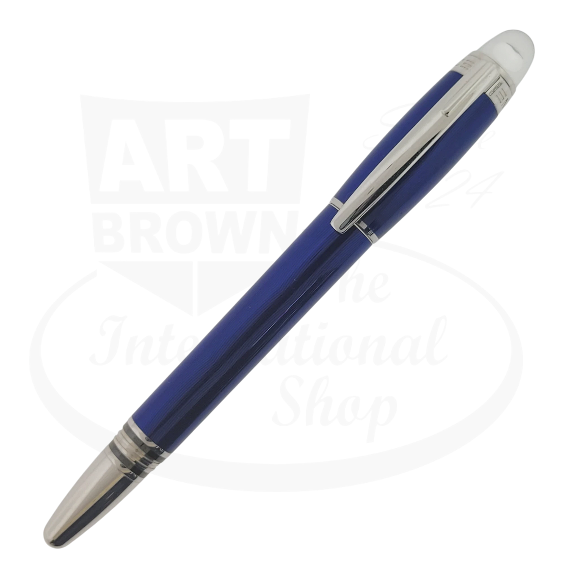 Montblanc Starwalker Blue Lacquer Rollerball Pen Montblanc-32 blue resin with platinum trim capped with transparent dome