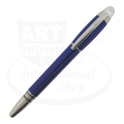 Montblanc Starwalker Blue Lacquer Rollerball Pen Montblanc-32 blue resin with platinum trim capped with transparent dome