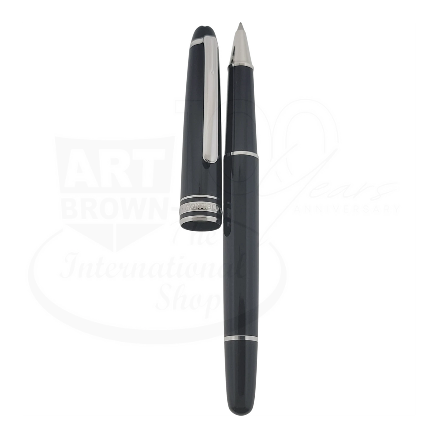 Preowned Montblanc Meisterstuck Pix Black & Platinum Rollerball Pen