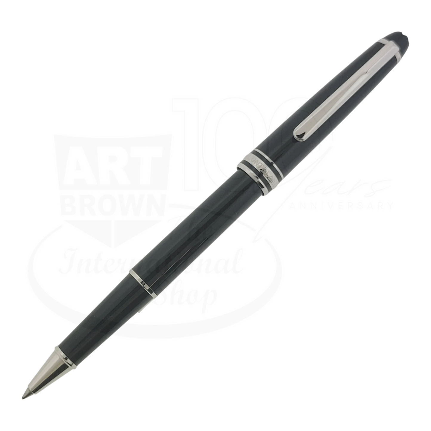 Preowned Montblanc Meisterstuck Pix Black & Platinum Rollerball Pen