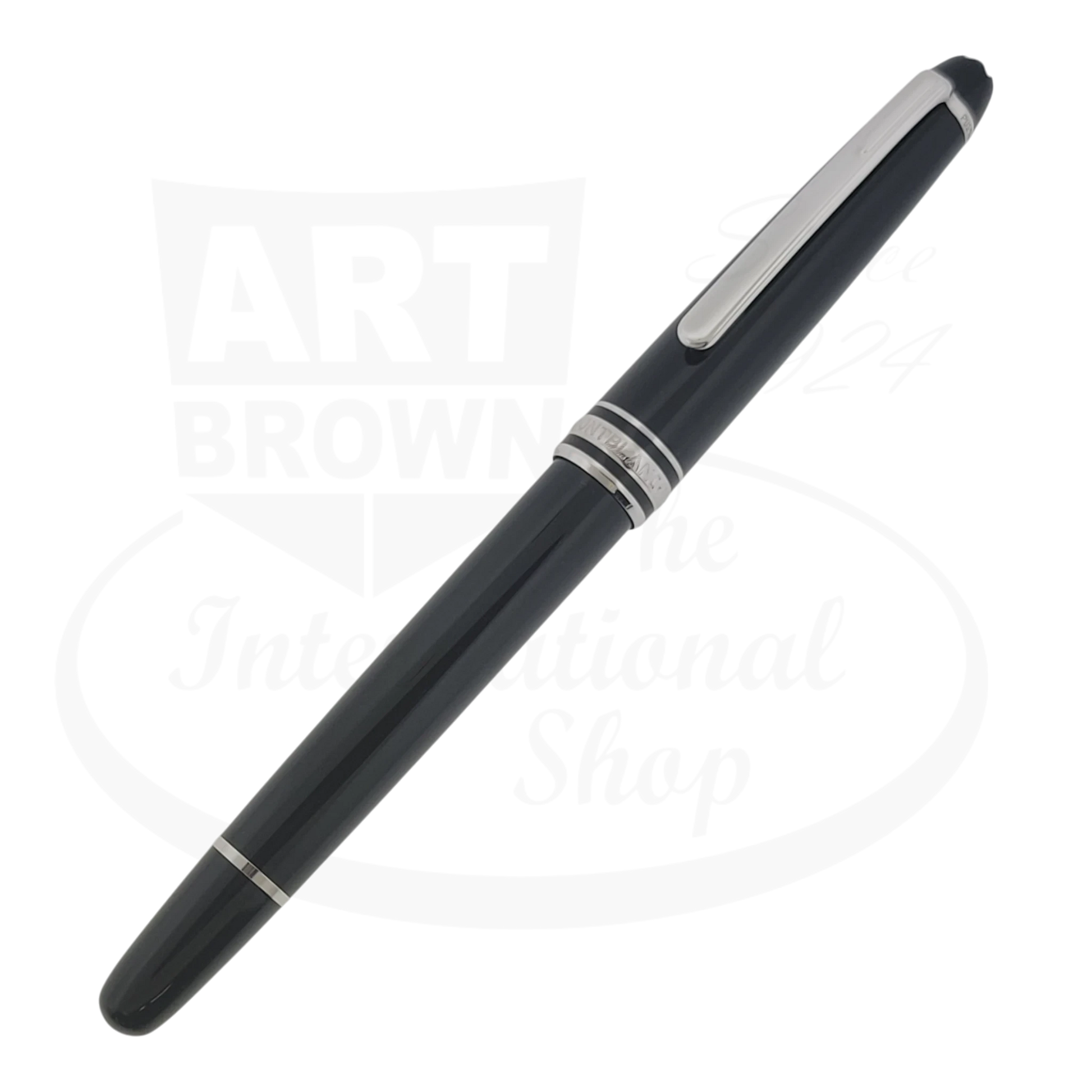 Montblanc Meisterstuck Pix rollerball pen black resin platinum fittings sleek cigar-shaped design