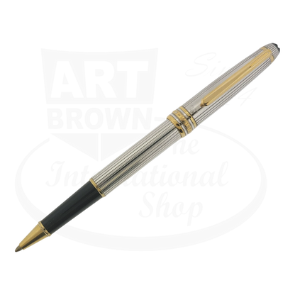 Montblanc Classic 163 rollerball pen 925 sterling silver pinstripe with gold-plated clip and accents