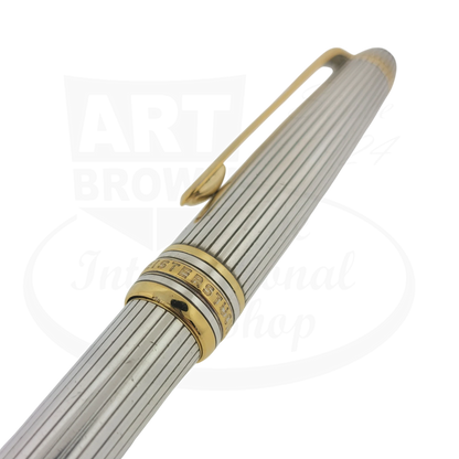 Montblanc Classic 163 rollerball pen 925 sterling silver pinstripe with gold-plated accents slim design