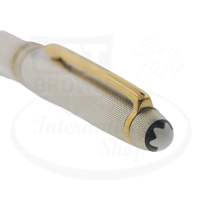 Montblanc Meisterstuck 164 Sterling Silver Barley Grain ballpoint pen with gold clip and black star emblem