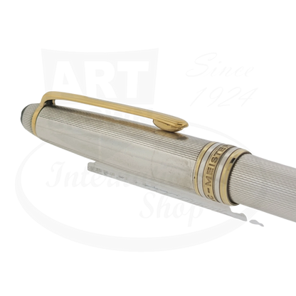 Montblanc Meisterstuck 164 Sterling Silver Barley Grain ballpoint pen with gold clip and trim detailed cap