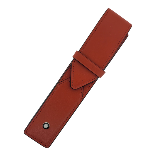 Preowned Montblanc Mesiterstuck Red Leather 1-Pen Case