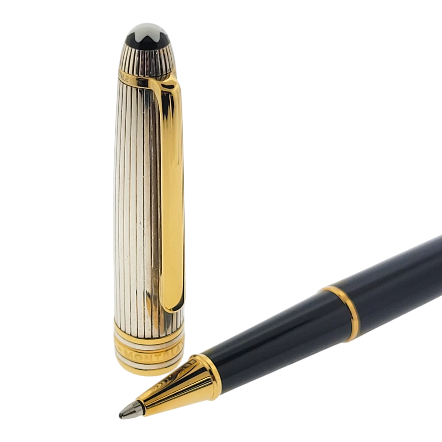 Preowned Montblanc Meisterstück Solitaire Doué Sterling Silver & Gold-Plated Rollerball Pen