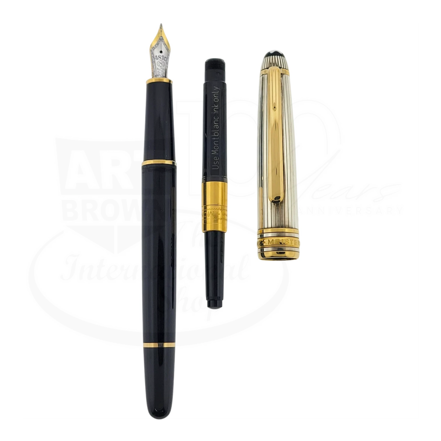 Preowned Montblanc Meisterstück Solitaire Doué Sterling Silver & Gold-Plated Fountain Pen