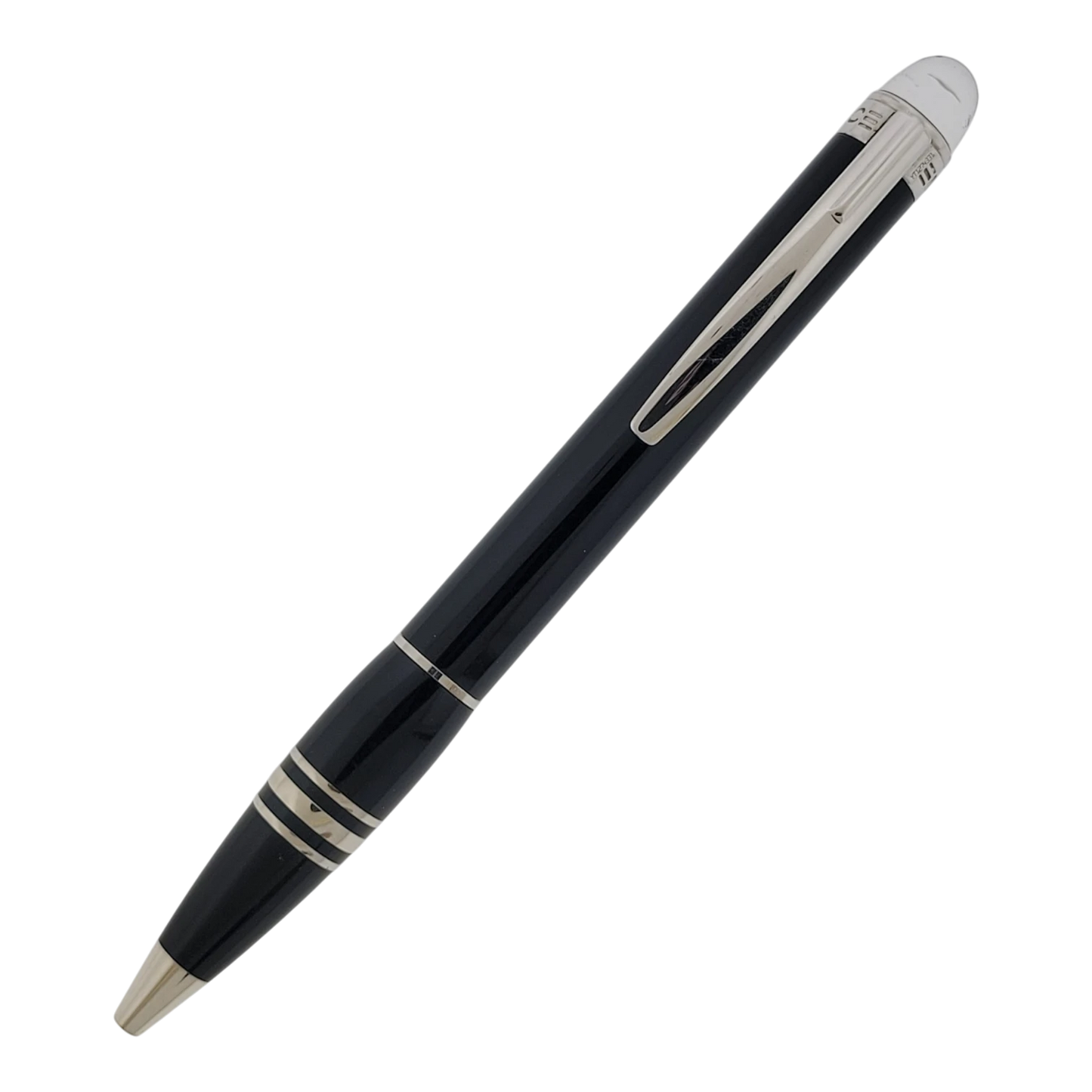 Preowned Montblanc Starwalker Black & Platinum Ballpoint Pen
