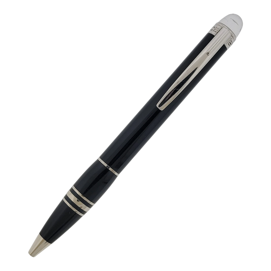Preowned Montblanc Starwalker Black & Platinum Ballpoint Pen