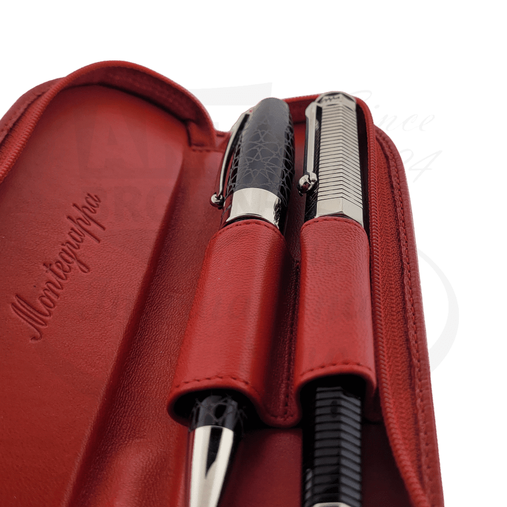 Montegrappa Red Lamb Leather Pen Pouch