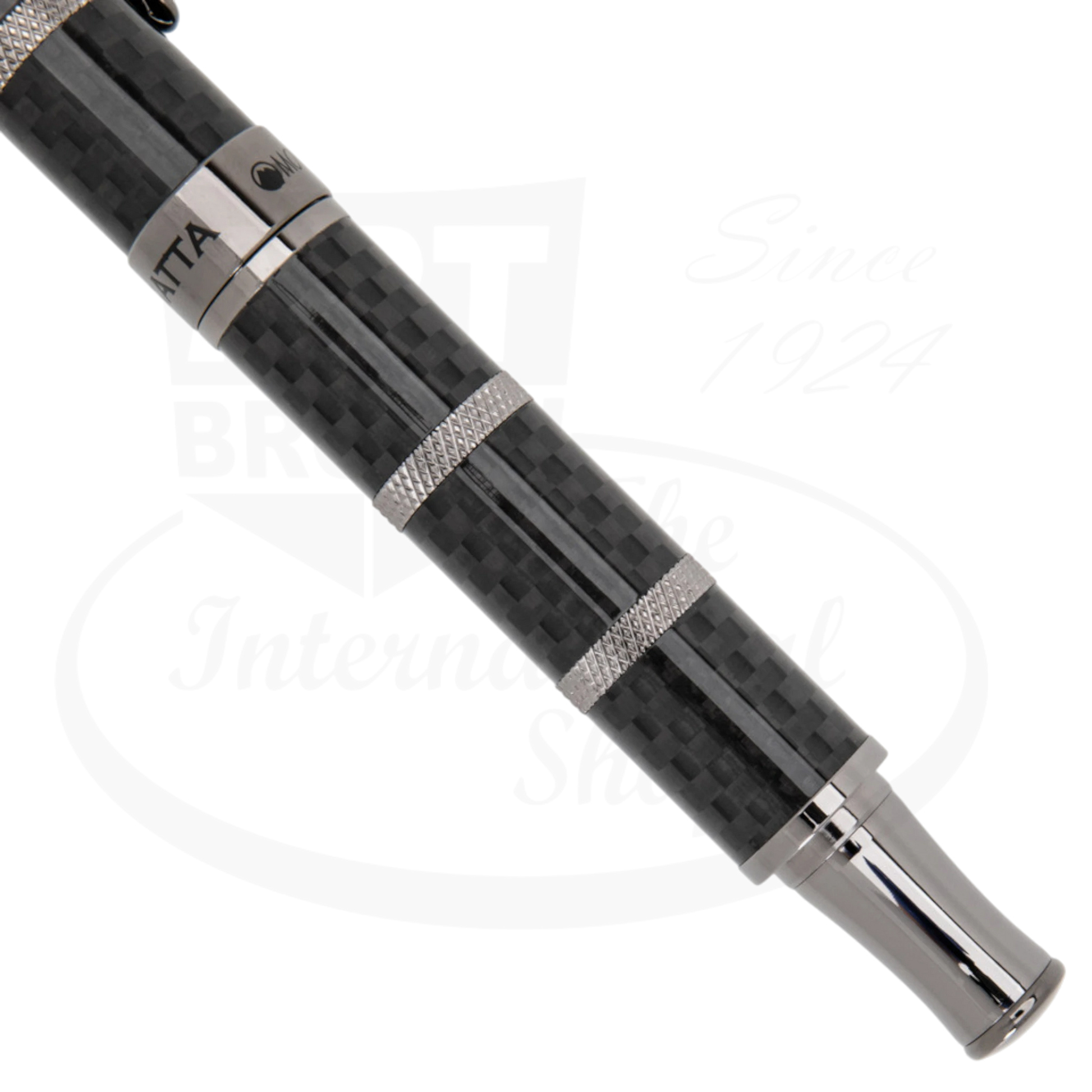 Monteverde Regatta Sport MV41593 carbon fiber and polished gunmetal fountain pen with segmented nautical design