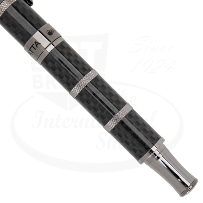 Monteverde Regatta Sport MV41593 carbon fiber and polished gunmetal fountain pen with segmented nautical design