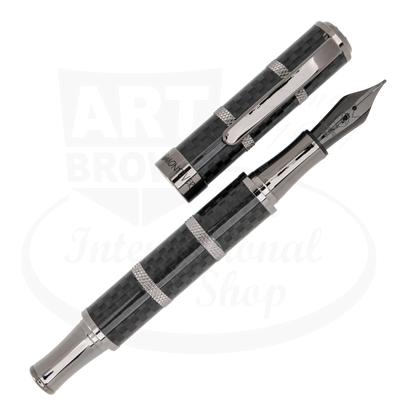 Monteverde Regatta Sport MV41593 carbon fiber and gunmetal fountain pen with segmented nautical design and polished accents