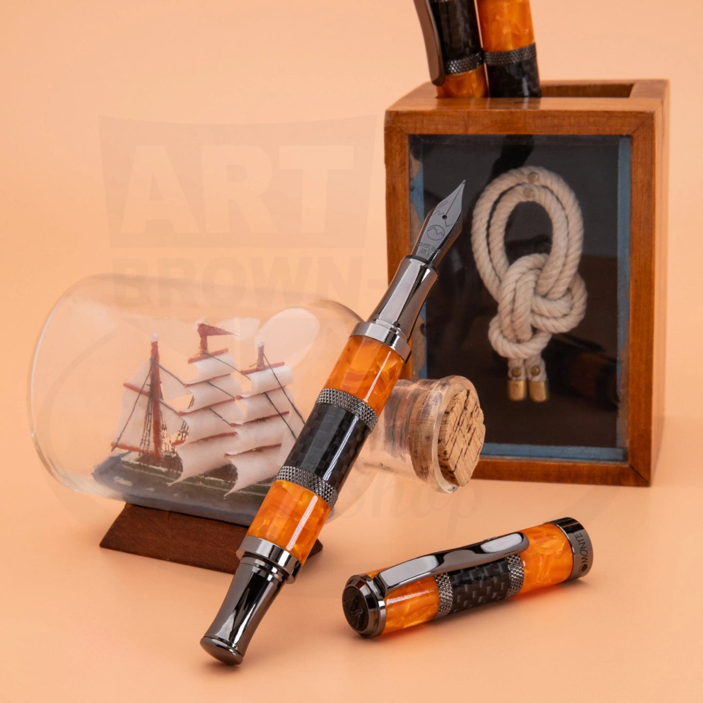 Monteverde Regatta Sport Orange & Carbon Fiber Fountain Pen, MV45303