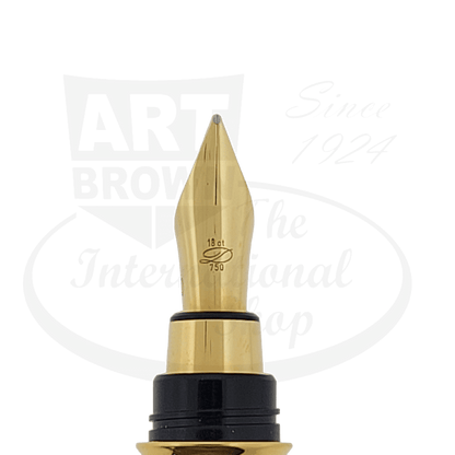 S.T. Dupont Montparnasse Large Black Lacquer and Gold Fountain Pen, 411274