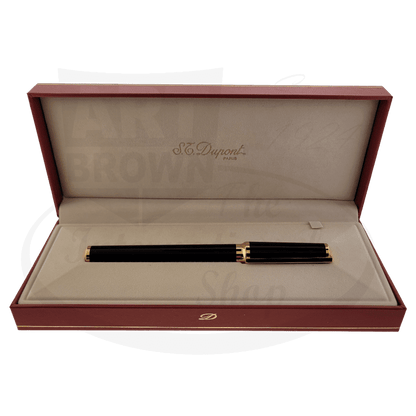 S.T. Dupont Montparnasse Large Black Lacquer and Gold Fountain Pen, 411274