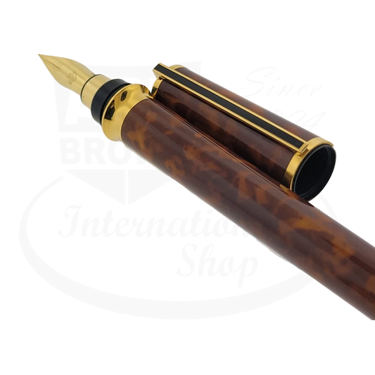 Refurbished S.T. Dupont Montparnasse XL Tortoiseshell Lacquer Fine Fountain Pen