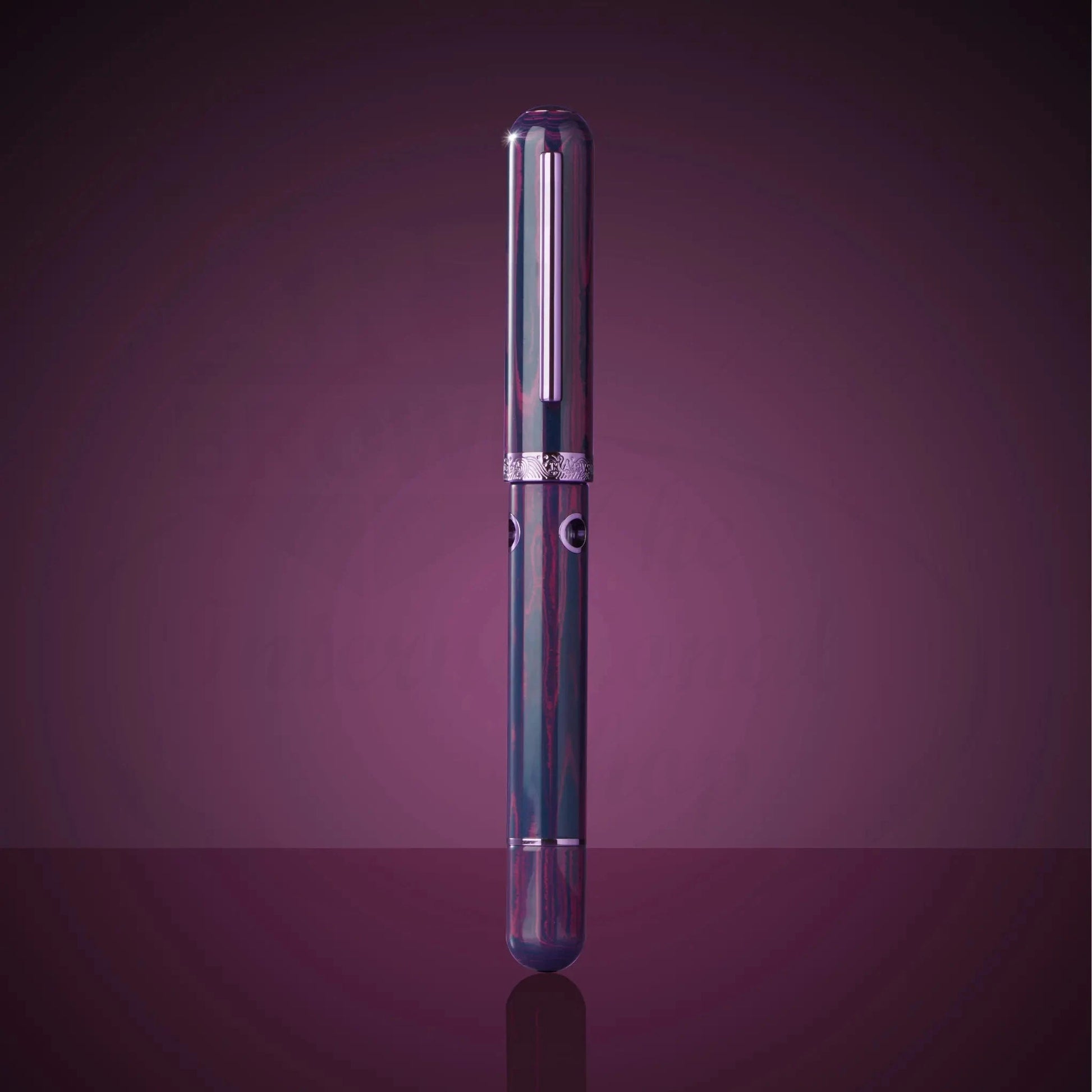 Nahvalur Nautilus Anthias Violet Medium Fountain Pen German ebonite resin with purple-plated trim and piston-fill system