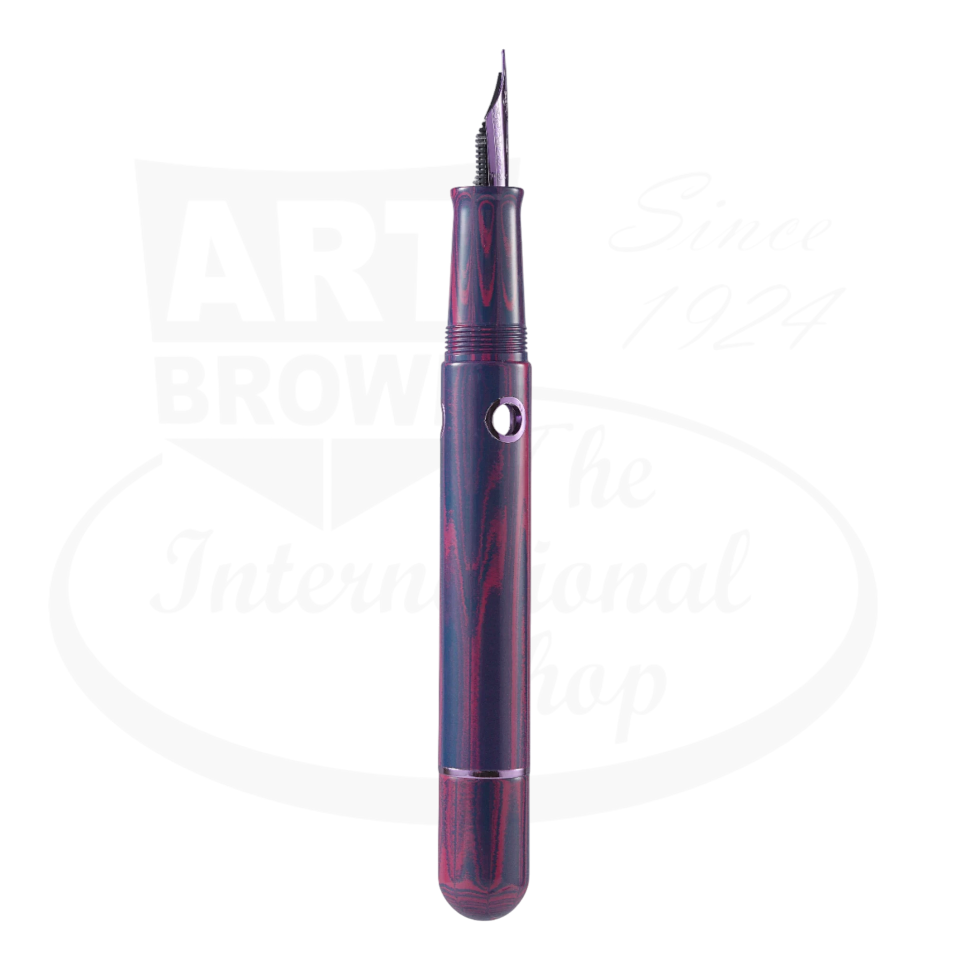 Nahvalur Nautilus Anthias Violet Medium Fountain Pen German ebonite purple resin with gold-plated accents and stainless steel nib