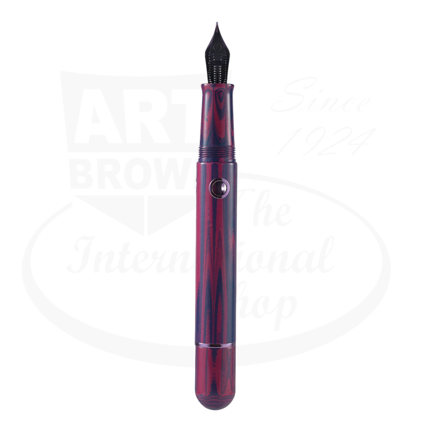 Nahvalur Nautilus Anthias Violet Medium Fountain Pen, German ebonite, purple resin with gold accents, stainless steel nib