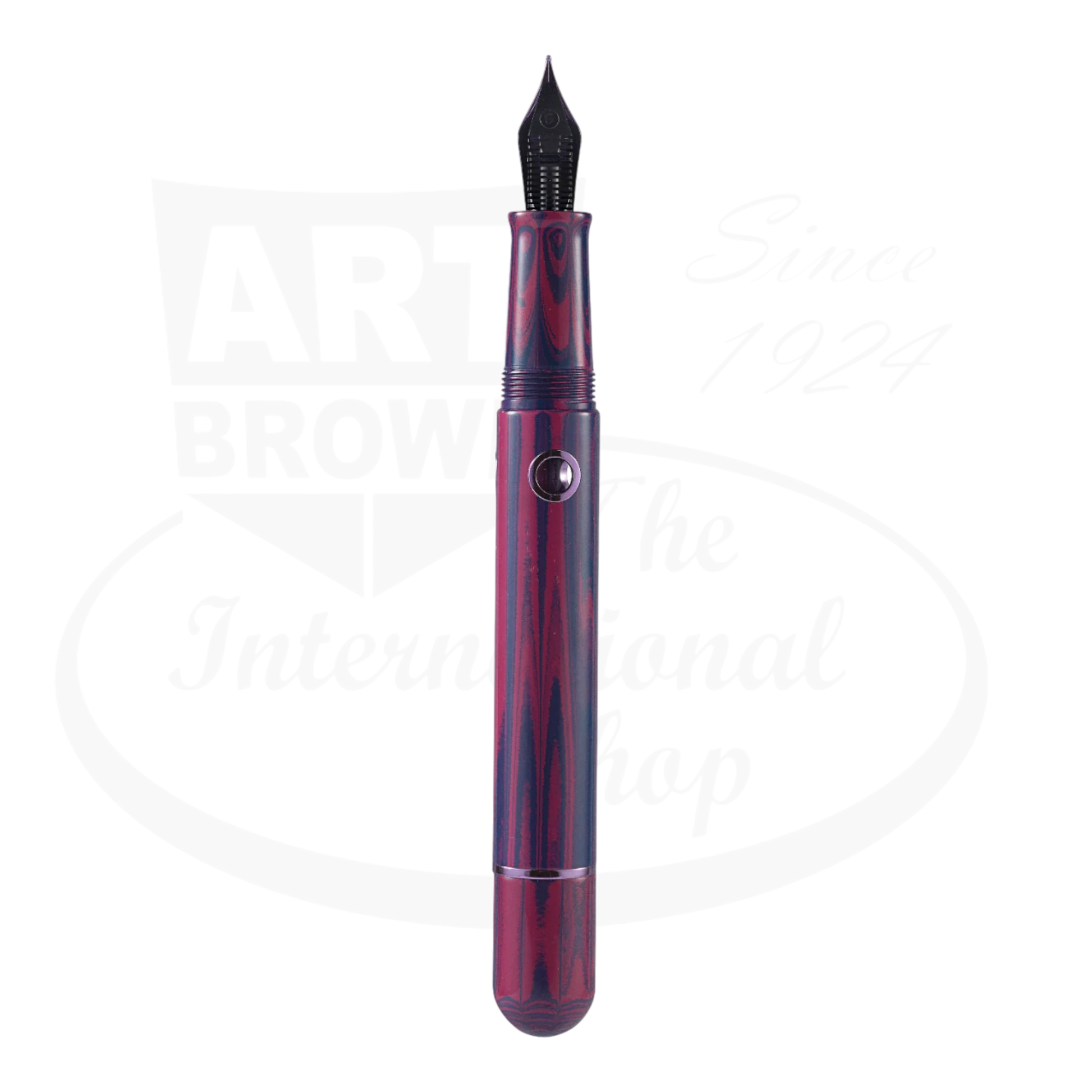 Nahvalur Nautilus Anthias Violet Medium Fountain Pen, German ebonite, purple resin with gold accents, stainless steel nib