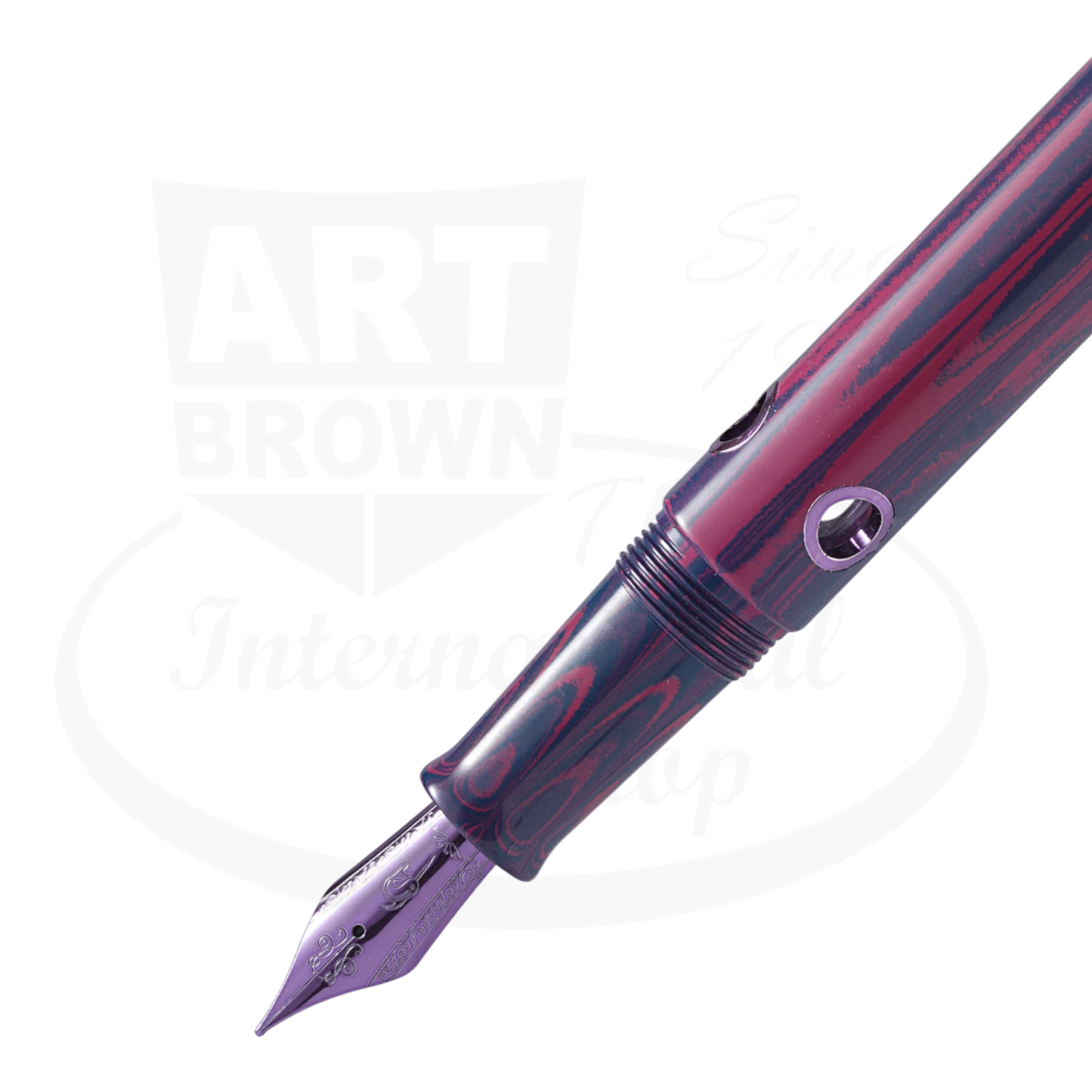 Nahvalur Nautilus Anthias Violet Medium Fountain Pen German ebonite purple resin with purple-plated trim and stainless steel nib