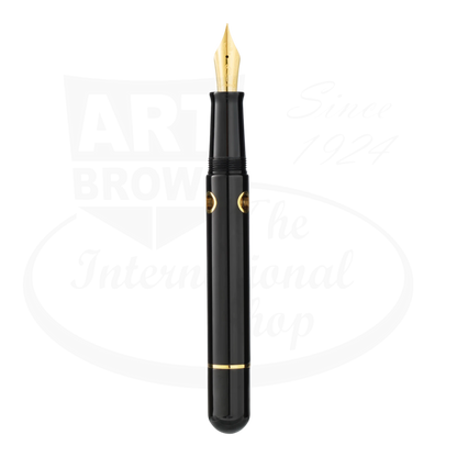 Nahvalur Nautilus Cephalopod Gold Medium Fountain Pen black resin body with gold trim and stainless steel nib medium size