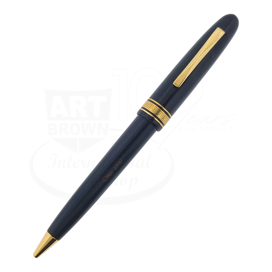 Preowned OMAS Blue Briarwood Ballpoint Pen with Gold Accents